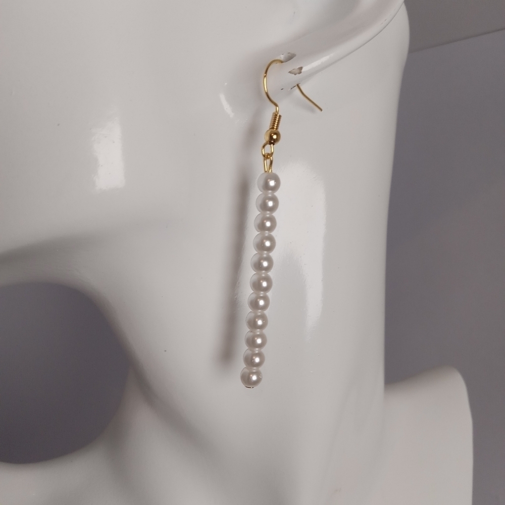 Faux pearl bar earrings